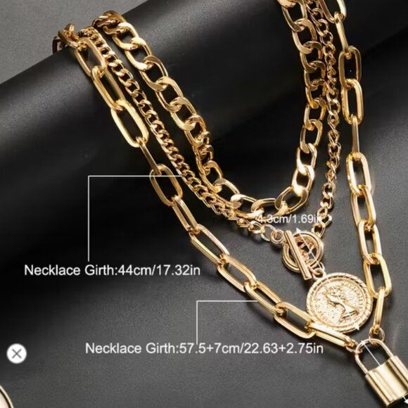 Louis Vuitton Lock & Key with Gold Tone Unbranded Multi-layer Chain Necklaces - Picture 7 of 7